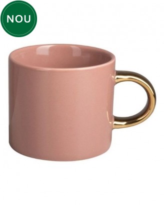 Cana ceramica 230 ml, roz pastel-auriu - SIMONA'S COOKSHOP